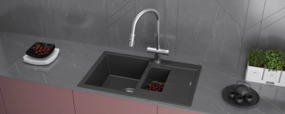 Детальное фото товара: KUCHENSTERN PLAT 60-2, мойка, гранит, антрацит