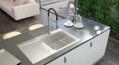 Детальное фото товара: ALVEUS PURE UP 40 KMB 90 FI правая, мойка, нержавеющая сталь сатин (в комплекте с сифоном 1123351)