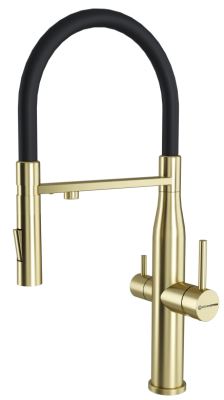 KUCHENSTERN ELIT-FE, смеситель, нержавеющая сталь, золото