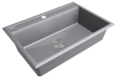 Paulmark STEPIA 80, мойка, гранит, серый металлик Детальное фото товара: Paulmark STEPIA 80, мойка, гранит, серый металлик