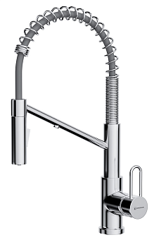 Фото товара: Omoikiri Mikawa 2 Plus-SB-BN, смеситель, нержавеющая сталь