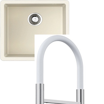 Фото товара: Omoikiri Bosen 44-U-WH + Kanto-2 Plus-SB BN-WH белый
