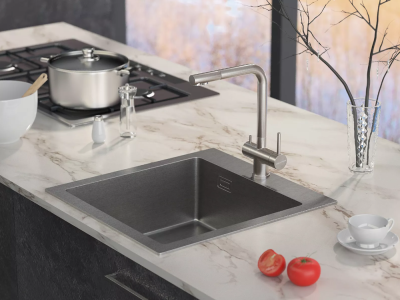 Paulmark SKALEN, смеситель, брашированная сталь Детальное фото товара: Paulmark SKALEN, смеситель, брашированная сталь