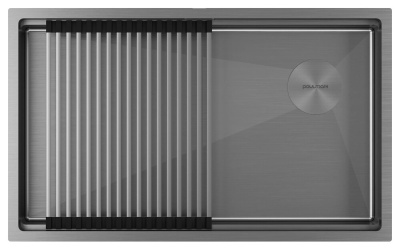 Детальное фото товара: Paulmark NEXT-PRO 74 UNI, мойка, нержавеющая сталь, вороненая сталь