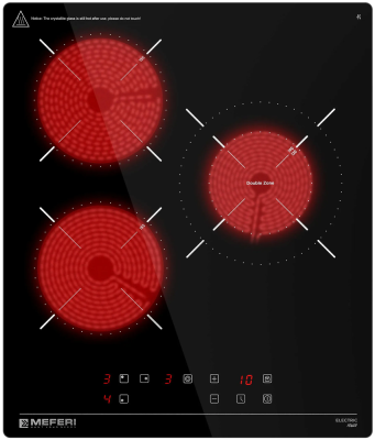 Детальное фото товара: MEFERI MEH453BK POWER стеклокерамическая поверхность