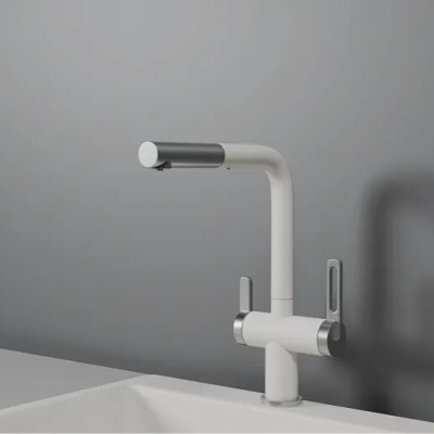 Детальное фото товара: GRANULA 8170 смеситель, гранит, арктик (белый)