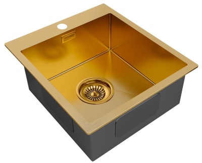 Детальное фото товара: Paulmark KRONER 45, мойка, нержавеющая сталь, брашированное золото