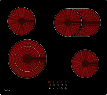 Фото товара: Evelux HEV 642 B стеклокерамическая поверхность