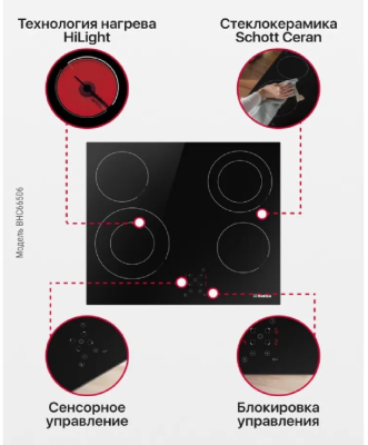 Детальное фото товара: Hansa BHC66506 стеклокерамическая поверхность