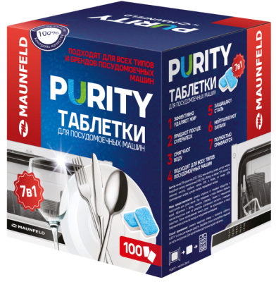 Maunfeld таблетки для посудомоечных машин MDT100PH Фото товара: Maunfeld таблетки для посудомоечных машин MDT100PH
