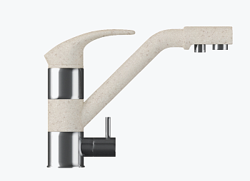 Фото товара: Polygran Дуо, смеситель, кремовый 327