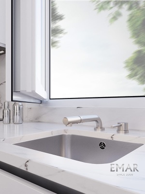 Emar EC-7027 Satin, смеситель, сатин Детальное фото товара: Emar EC-7027 Satin, смеситель, сатин