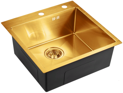 Детальное фото товара: Emar EMB-117A PVD Nano Golden, мойка, нержавеющая сталь, золото