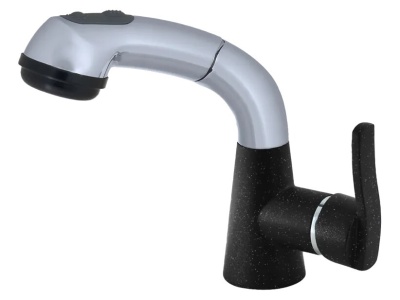 GranFest 3773, смеситель, мрамор, черный