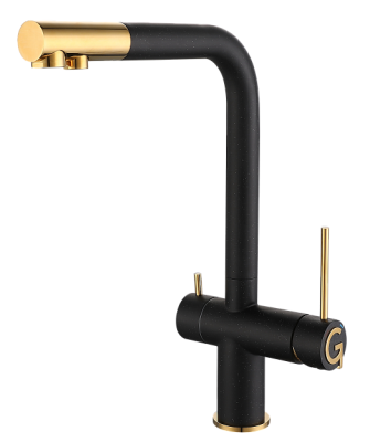 Rivelato LUGANO 1523513 nero/oro, смеситель, гранит, черный/золото
