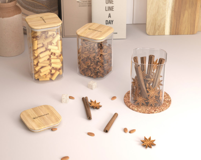 Omoikiri Набор банок для сыпучих продуктов Детальное фото товара: Omoikiri Набор банок для сыпучих продуктов