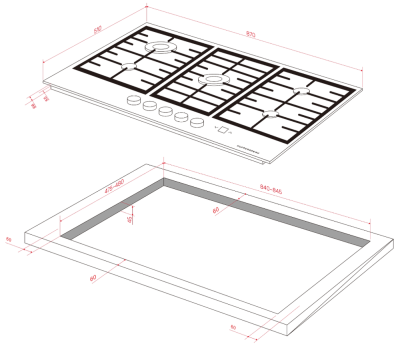 Детальное фото товара: Kuppersberg FG 98 B газовая поверхность