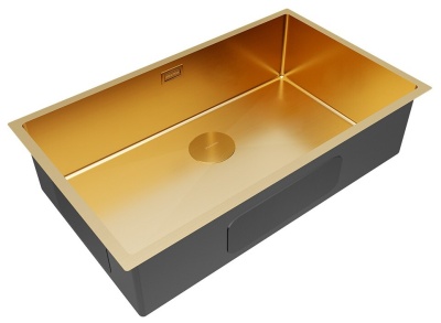 Детальное фото товара: Paulmark NEXT 74 UNI, мойка, нержавеющая сталь, брашированное золото