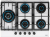 DeLonghi GERMANA 7GW BB Детальное фото товара: DeLonghi GERMANA 7GW BB газовая поверхность
