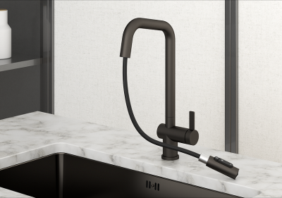 GRANULA 7273 смеситель, графит матовый Детальное фото товара: GRANULA 7273 смеситель, графит матовый