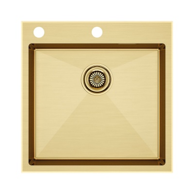 Детальное фото товара: Paulmark KRONER-EDGE 51, мойка, нержавеющая сталь, брашированное золото