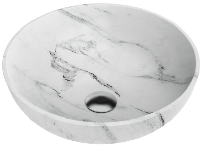 Детальное фото товара: Omoikiri Hitomi-WH Marble, раковина, керамика, белый 