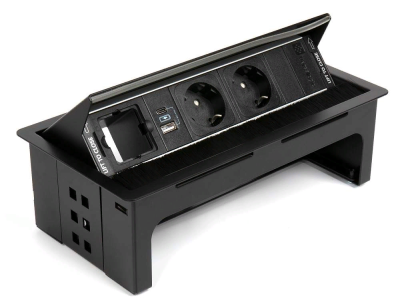 ASA VersaNet, блок розеток, черный Детальное фото товара: ASA VersaNet, блок розеток, черный