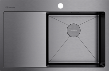 Фото товара: Omoikiri Akisame 78-GM-R, мойка, нержавеющая сталь/вороненая сталь, чаша справа