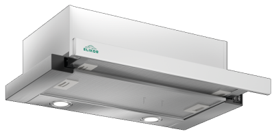 Elikor Интегра GLASS 50Н-400-В2Д  нерж/стекло белое