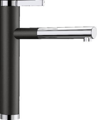 Blanco Linee-S, смеситель, хром/гранит, черный
