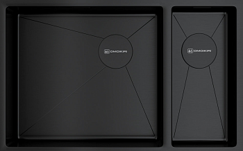 Фото товара: Omoikiri Taki 69-2-U/IF-GB-L Side, мойка, нержавеющая сталь/графит, чаша слева