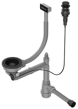 Фото товара: Omoikiri WK-1-A-GB Арматура для одночашевых моек с прямоугольным перелив, графит