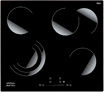 Фото товара: Krona BRILLARE 60 BL стеклокерамическая поверхность