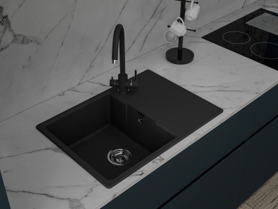 Детальное фото товара: GranFest URBAN 668L мойка, мрамор, черный