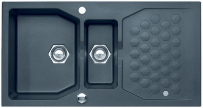 ALVEUS SENSUAL 70 GRANITAL+ TWILIGHT-G05M, мойка, гранит, черный металлик (с сифоном 1104729)