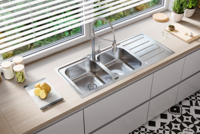 Детальное фото товара: ALVEUS LINE MAXIM 100 SAT 90, мойка, нержавеющая сталь (в компл.с сифоном 1127257)