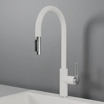 Фото товара: GRANULA 8168 смеситель, гранит, арктик (белый)