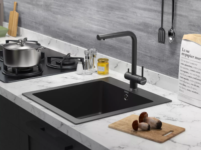 Детальное фото товара: Paulmark SKALEN, смеситель, гранит, черный