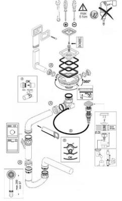 ALVEUS сифон KIT 1XQM 77K-PP POP-UP-K ALB