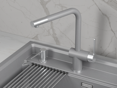 Детальное фото товара: GRANULA 5017 смеситель, гранит, алюминиум