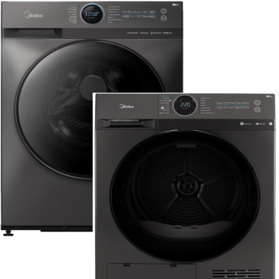 Детальное фото товара: Midea стирка MF200W90WBS/S-RU + сушка MD200H90W/T-RU + соед.эл MSKK-S20
