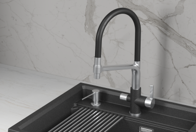 Детальное фото товара: GRANULA 5083 смеситель, нержавеющая сталь, черный