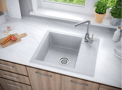 Paulmark FLUGEN 50-600, мойка, гранит, серый Детальное фото товара: Paulmark FLUGEN 50-600, мойка, гранит, серый