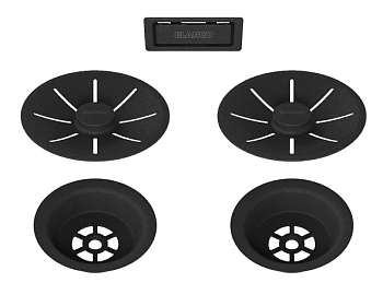 Фото товара: Blanco набор декоративных элементов C-overflow и InFino в черном матовом цвете (две чаши)