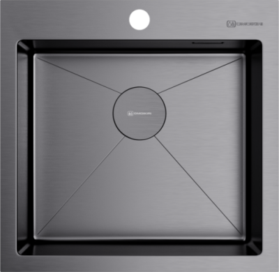 Omoikiri Akisame 51-GM, мойка, нержавеющая сталь/вороненая сталь