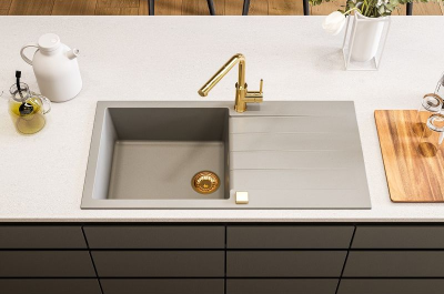 Детальное фото товара: ALVEUS GRANITAL CADIT 50 CONCRETE- G81, мойка, гранит, серый ( в комплекте с сифоном 1132823)