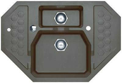 ALVEUS SENSUAL 60 GRANITAL+ CHOCOLATE-G03M, мойка, гранит, шоколад (с сифоном 1104729)