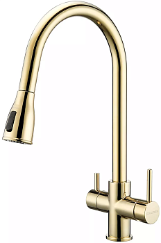 Фото товара: Paulmark LANGE, смеситель, светлое золото