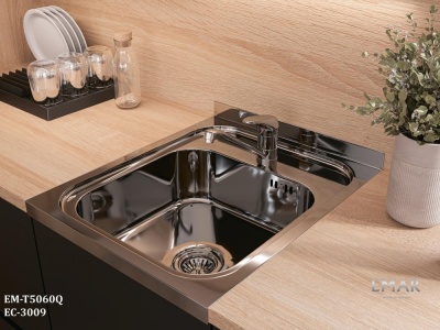 Emar EM-T5060L, мойка, нержавеющая сталь Детальное фото товара: Emar EM-T5060L, мойка, нержавеющая сталь