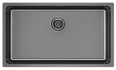 Paulmark YUNI 76 UNI, мойка, нержавеющая сталь, вороненая сталь